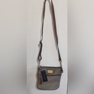 Tommy Hilfiger Tan and Brown Crossbody Bag